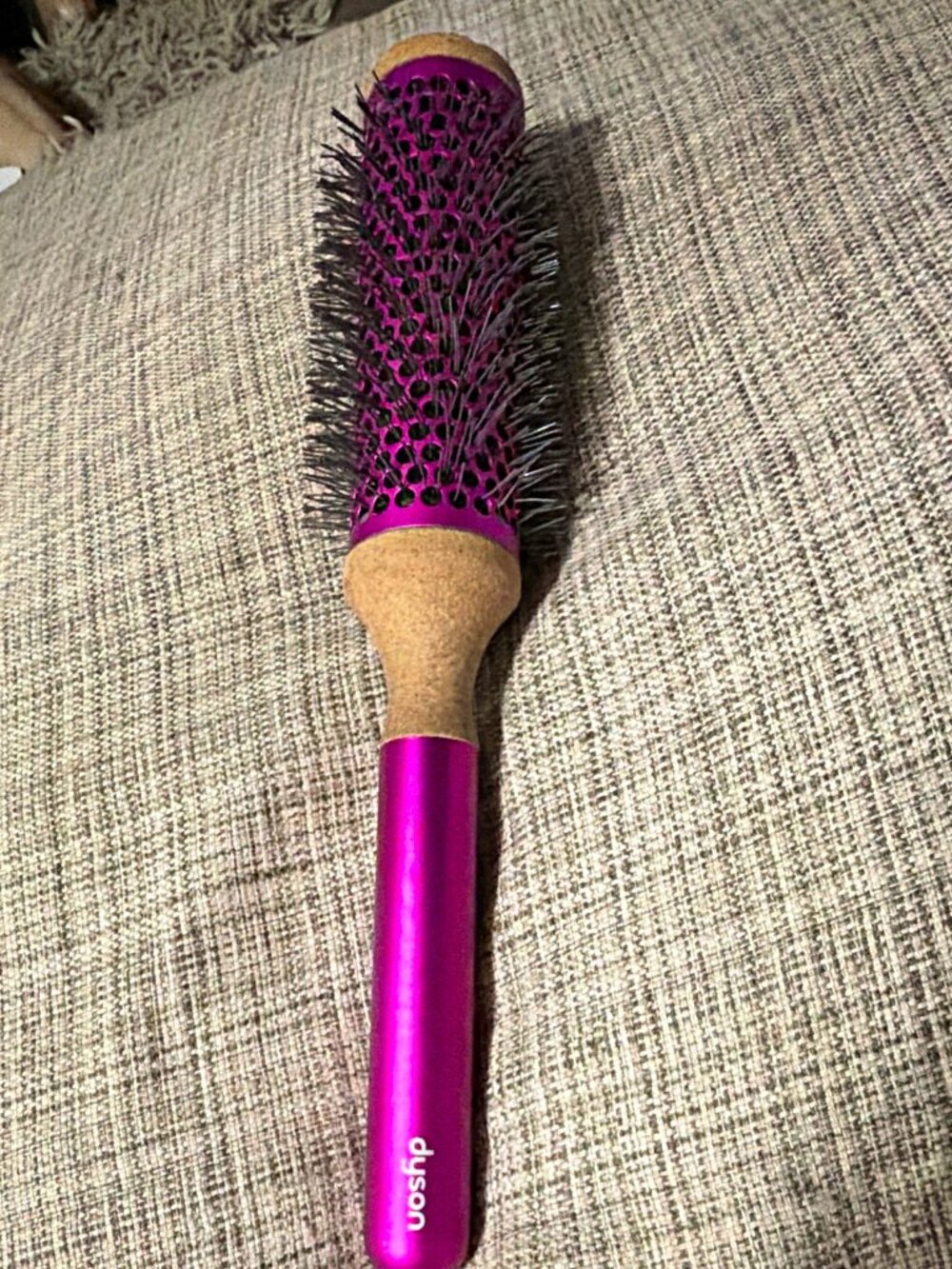 Dyson RB35 Round Vented Hair Brush Purple with Cork Handle, 10 in